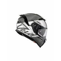 Casco Devil Carbon MN — S, Adulto, Blanco/Gris, Brillo